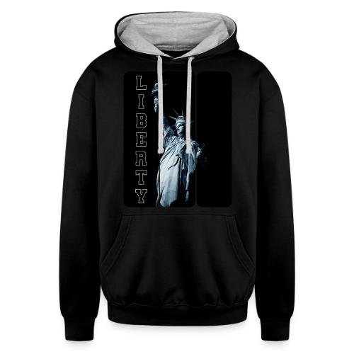USA: Vertical Liberty - Unisex Contrast Hoodie