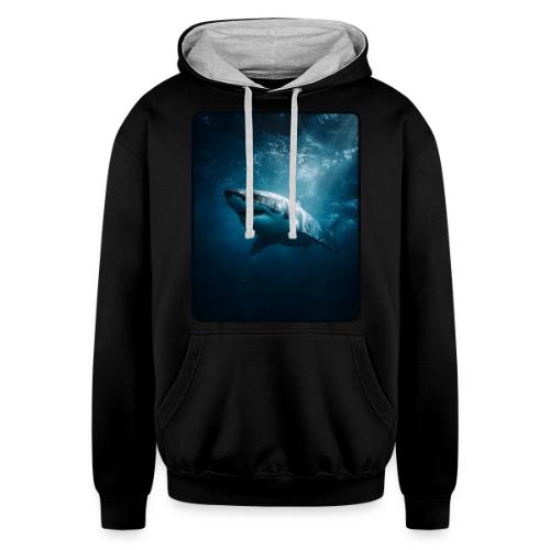 Great White Shark Ocean Design - Unisex Contrast Hoodie