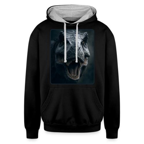 T Rex Cinematic Close-Up Design - Unisex Contrast Hoodie