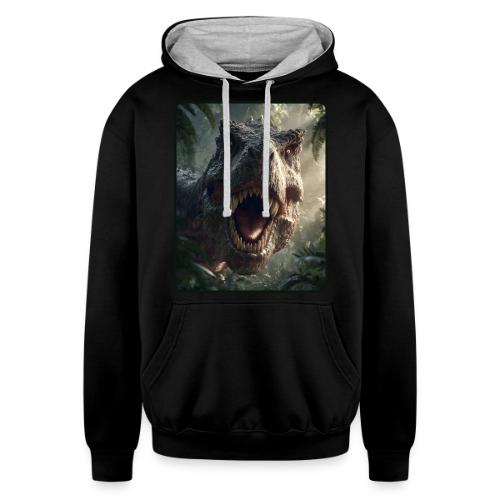 T Rex Jungle Roar Design - Unisex Contrast Hoodie