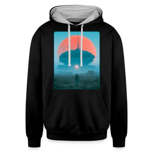 Astronaut Alien Outpost Design - Unisex Contrast Hoodie