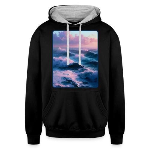 Dreamy Pastel Ocean Sunset Art - Unisex Contrast Hoodie