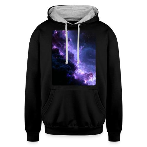 Purple Nebula Space Design - Unisex Contrast Hoodie