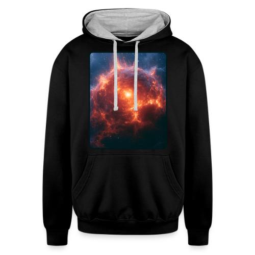 Exploding Supernova Space Art - Unisex Contrast Hoodie