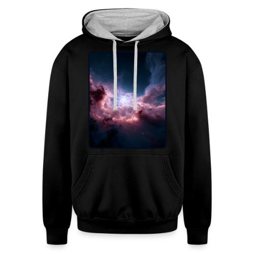 Radiant Cosmic Nebula Artwork - Unisex Contrast Hoodie