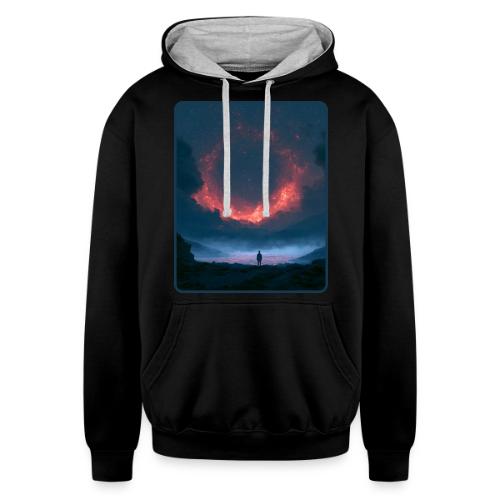 Supernova Reflection Space Scene - Unisex Contrast Hoodie