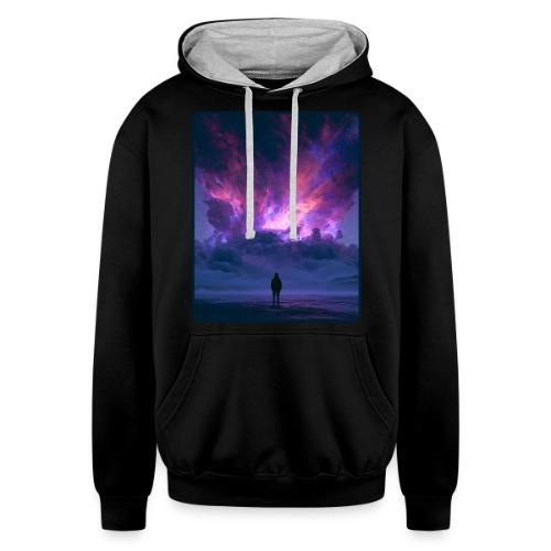 Cosmic Supernova Night Design - Unisex Contrast Hoodie