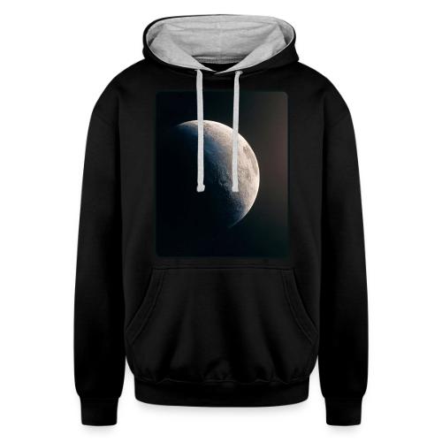 Crescent Moon Celestial Artwork - Unisex Contrast Hoodie