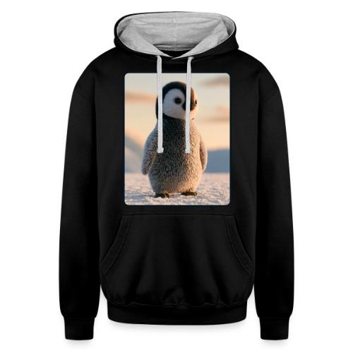 Cute Penguin Chick Sunrise Design - Unisex Contrast Hoodie
