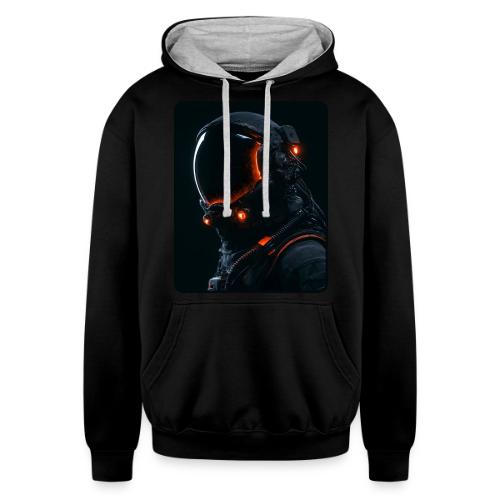 Futuristic Astronaut Helmet - Unisex Contrast Hoodie