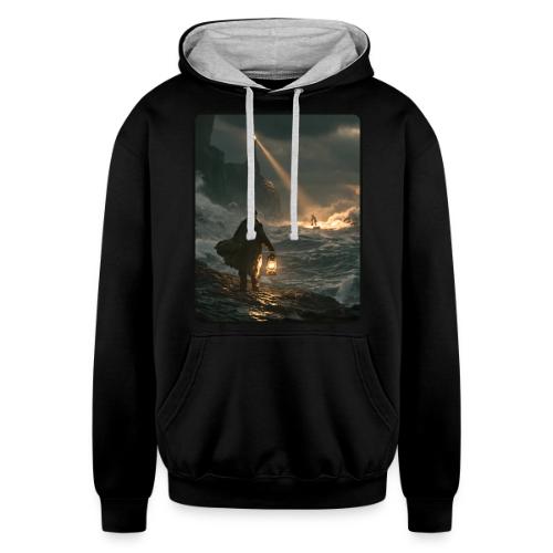 The Lone Lightkeeper's Beacon - Unisex Contrast Hoodie