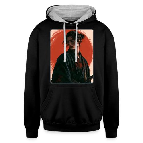 Samurai Beneath the Red Sun - Unisex Contrast Hoodie