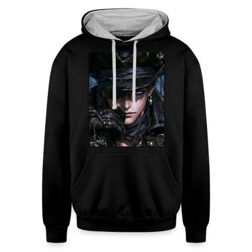 Dark Anime Pirate Warrior - Unisex Contrast Hoodie