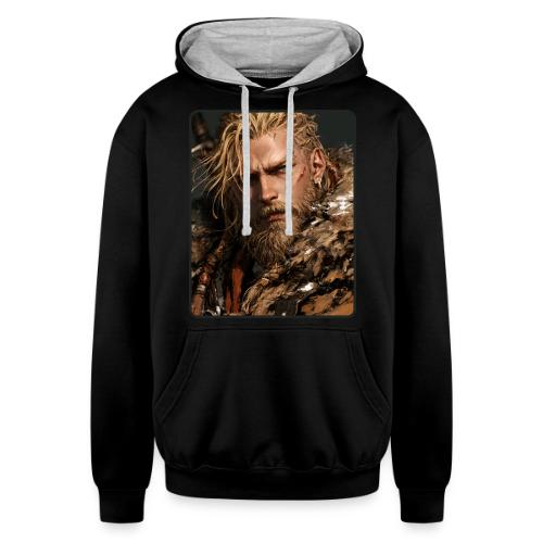 Battle-Scarred Viking Warrior - Unisex Contrast Hoodie