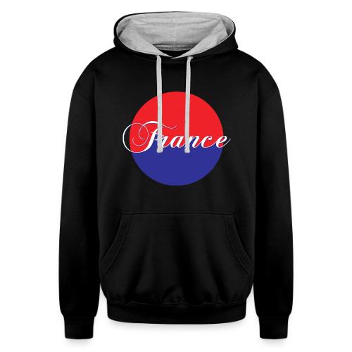 France Tricolore Circle - Unisex Contrast Hoodie
