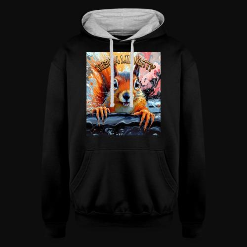 Just a Lil Nutty - Unisex Contrast Hoodie