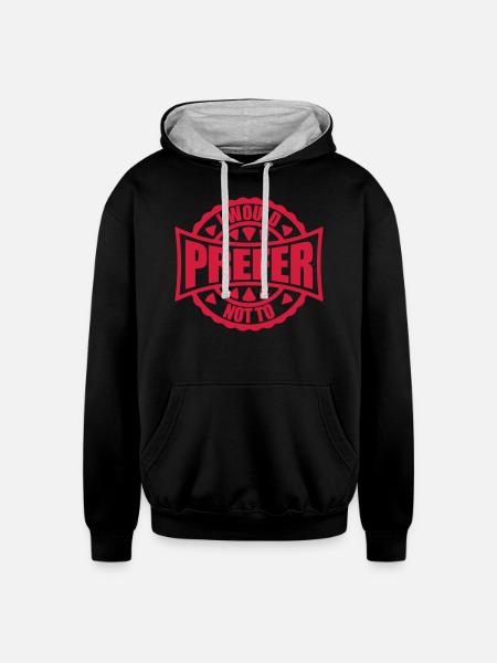I prefer not to - Unisex Contrast Hoodie - black/heather gray