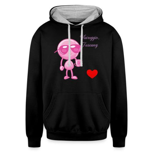 Smoon City_Viareggio Tuscany Pink - Unisex Contrast Hoodie