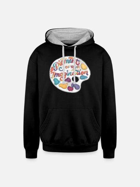 Pigment Of Your Imagination - Unisex Contrast Hoodie - black/heather gray