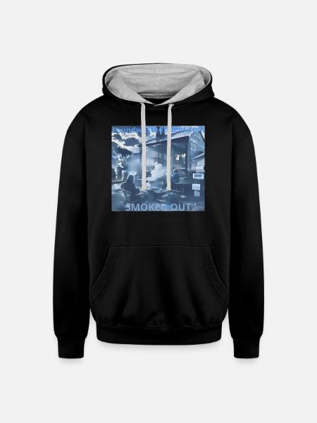 Smoked Out - Unisex Contrast Hoodie - black/heather gray