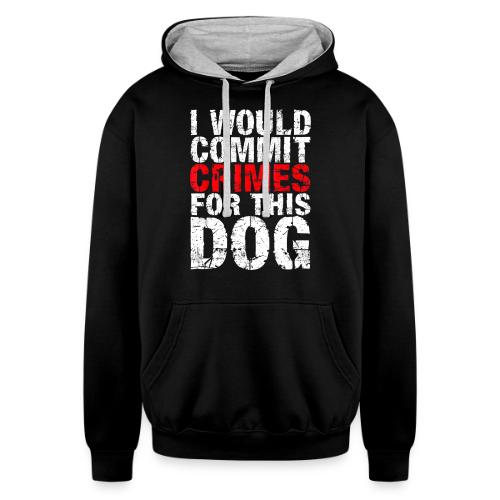 Id Commit Crimes for This Dog Funny Tee - Unisex Contrast Hoodie