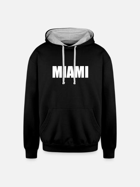 MIAMI - Unisex Contrast Hoodie - black/heather gray