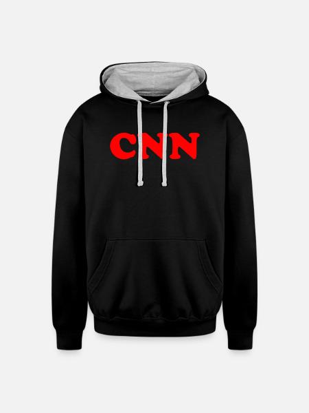 CNN - Unisex Contrast Hoodie - black/heather gray