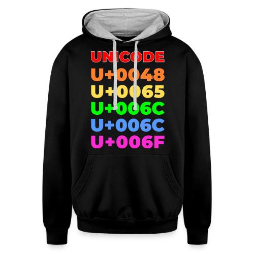 Hello, in unicode - Unisex Contrast Hoodie