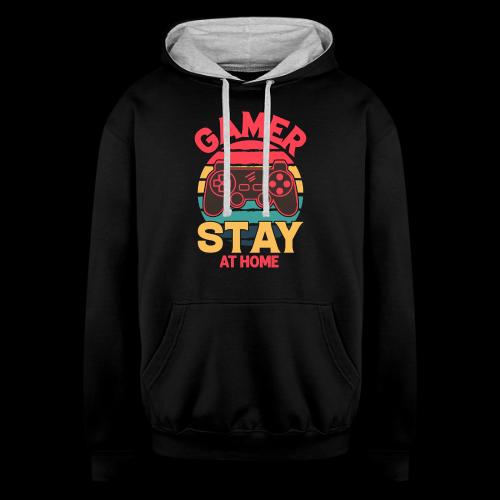 Gamers Stay at Home - Unisex Contrast Hoodie