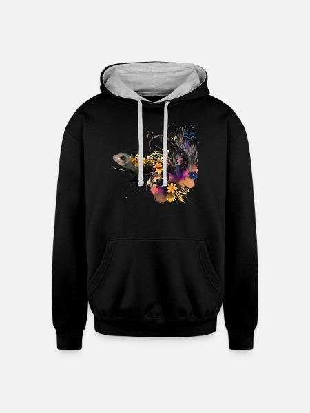 Tiger Salamander - Unisex Contrast Hoodie - black/heather gray