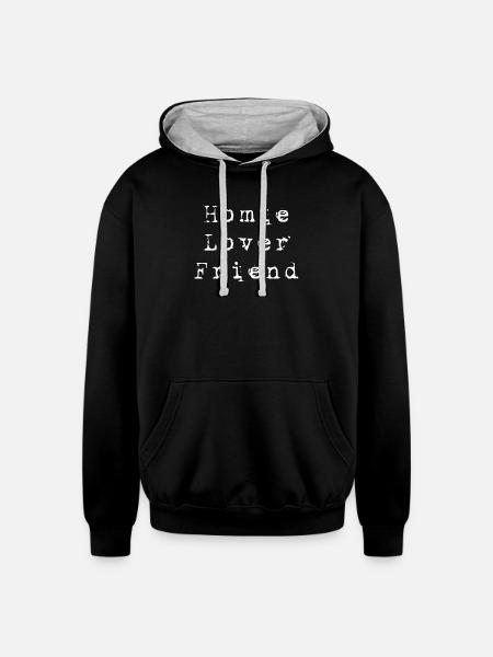 Home Lover Friend - Unisex Contrast Hoodie - black/heather gray