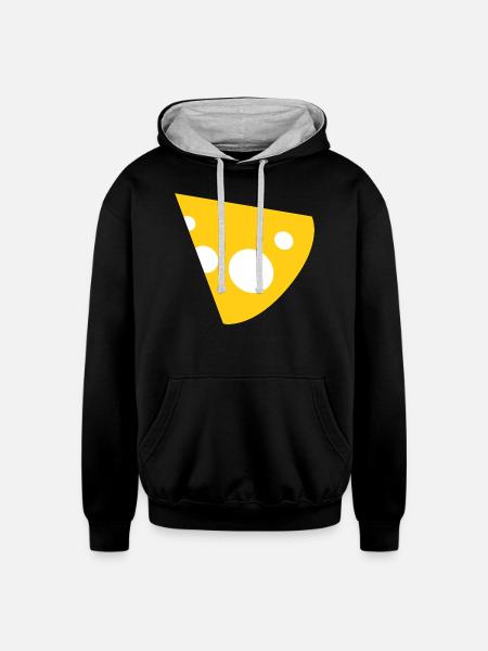 Cheese 1 1 - Unisex Contrast Hoodie - black/heather gray