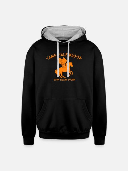 Camp Half Blood - Unisex Contrast Hoodie - black/heather gray