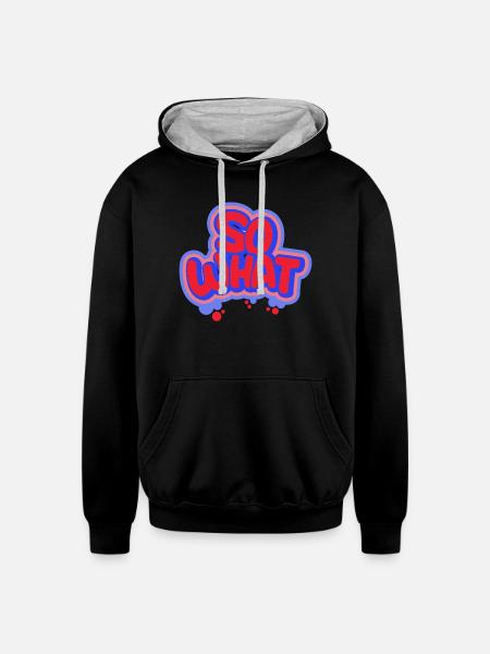 So What - Unisex Contrast Hoodie - black/heather gray