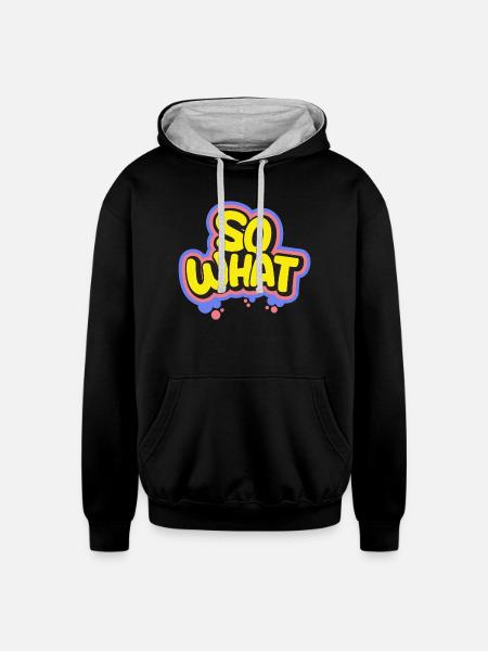 So What - Unisex Contrast Hoodie - black/heather gray