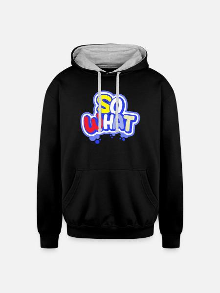 So What - Unisex Contrast Hoodie - black/heather gray