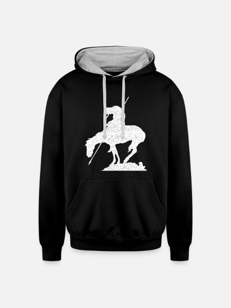 The horseman trail end - Unisex Contrast Hoodie - black/heather gray