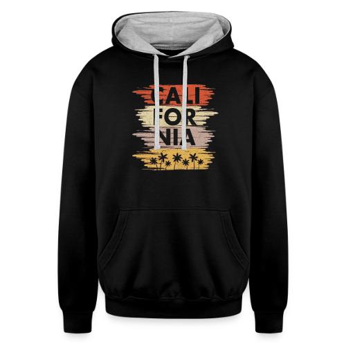 California with palm trees design - Unisex Contrast Hoodie