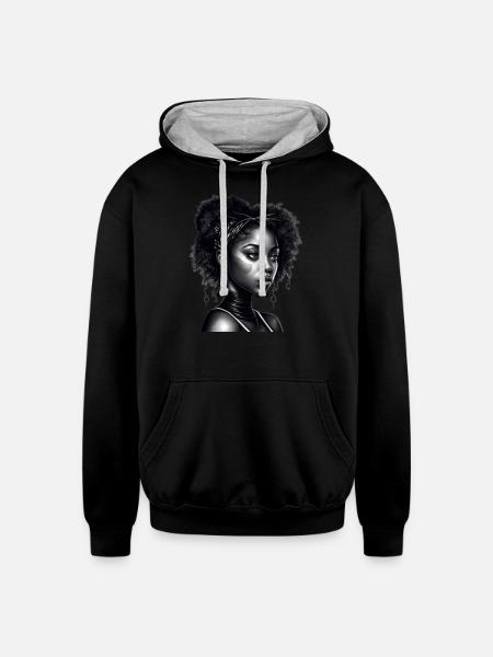 Mono Black Girl Magic - Unisex Contrast Hoodie - black/heather gray