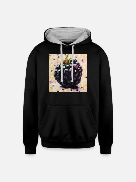 Very berry - Unisex Contrast Hoodie - black/heather gray