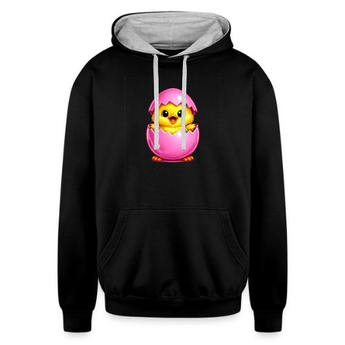 Easter Chick Pink - Unisex Contrast Hoodie