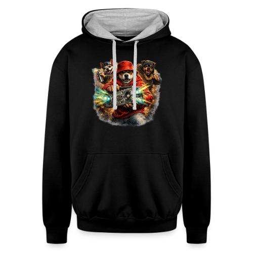 Urban Beat Dog Heroes - Unisex Contrast Hoodie