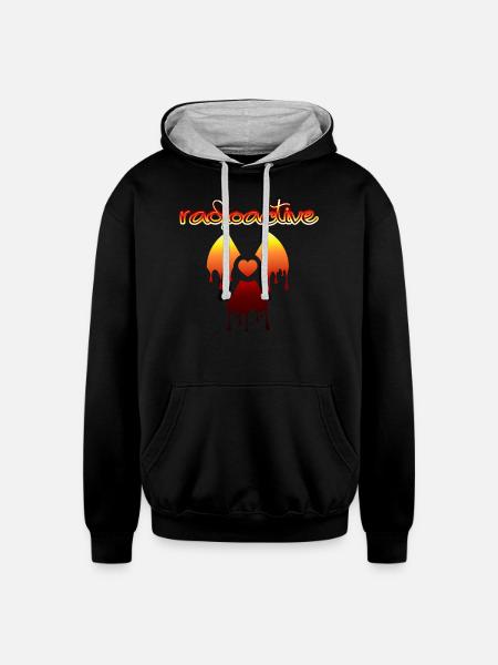 Radioactive – Bold & Unique - Unisex Contrast Hoodie - black/heather gray