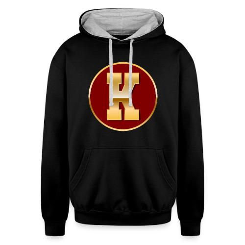 Letter K – Capital Varsity Alphabet Monogram - Unisex Contrast Hoodie