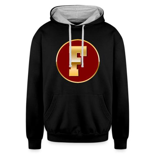 Letter F – Capital Varsity Alphabet Monogram - Unisex Contrast Hoodie