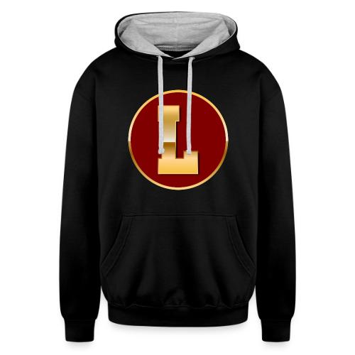 Letter L – Capital Varsity Alphabet Monogram - Unisex Contrast Hoodie