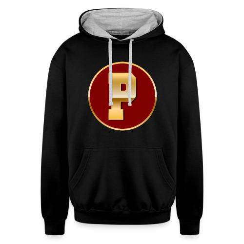 Letter P – Capital Varsity Alphabet Monogram - Unisex Contrast Hoodie