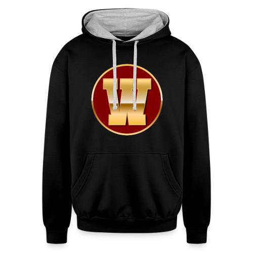 Letter W – Capital Varsity Alphabet Monogram - Unisex Contrast Hoodie