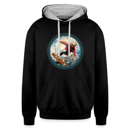 Skateboarding Fuel - Unisex Contrast Hoodie