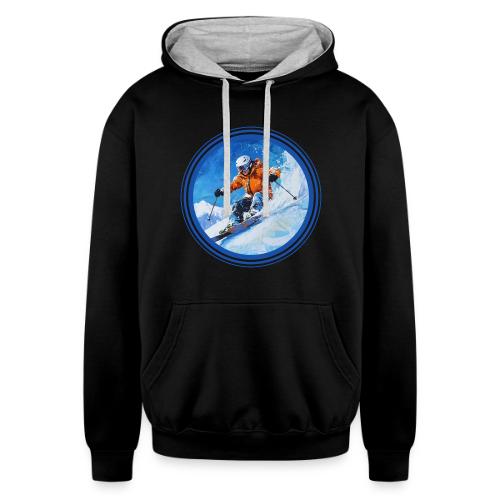 Skiing: On the Edge - Unisex Contrast Hoodie